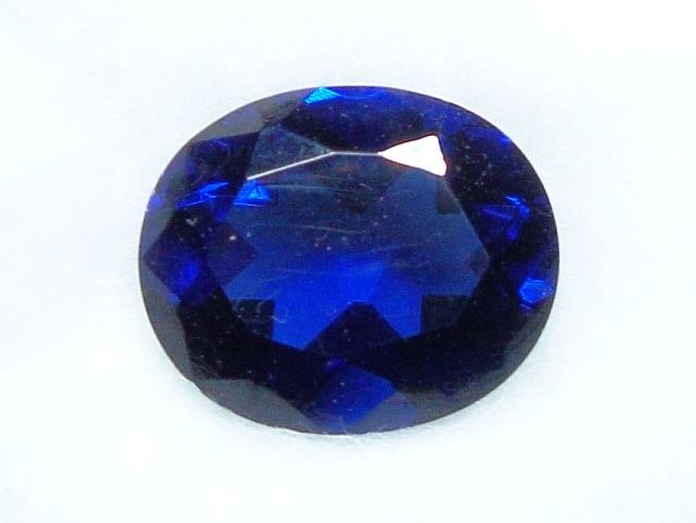 Faceted man-made sapphire.