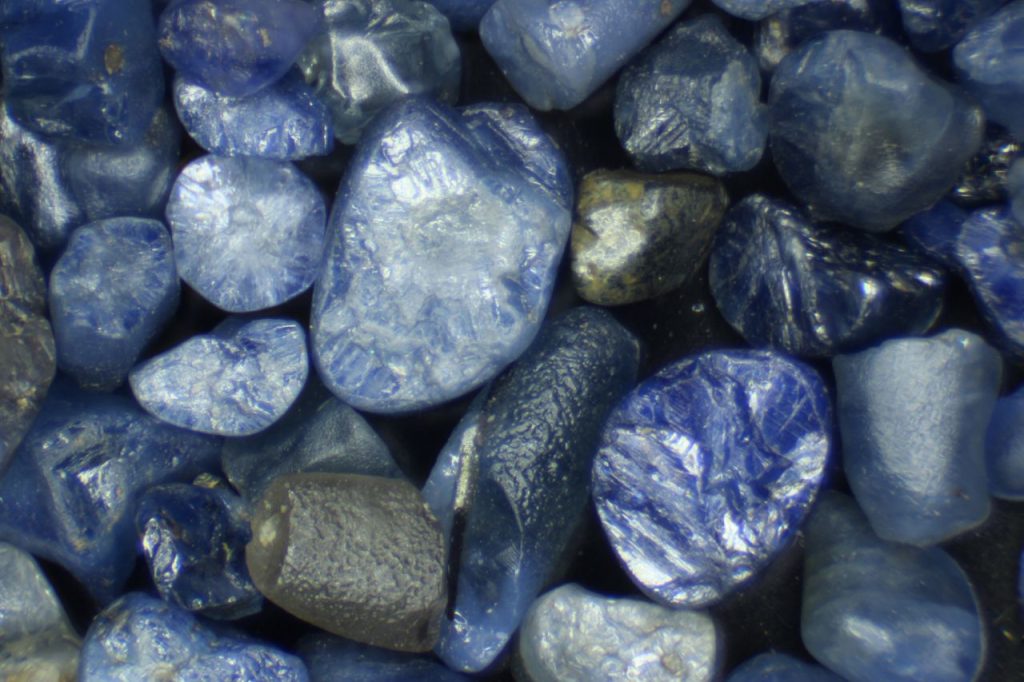 Sapphires from Gembrook, Victoria.